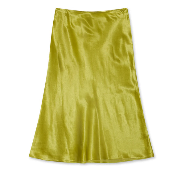 PRADA - Women's Satin Midi Skirt - (Green)