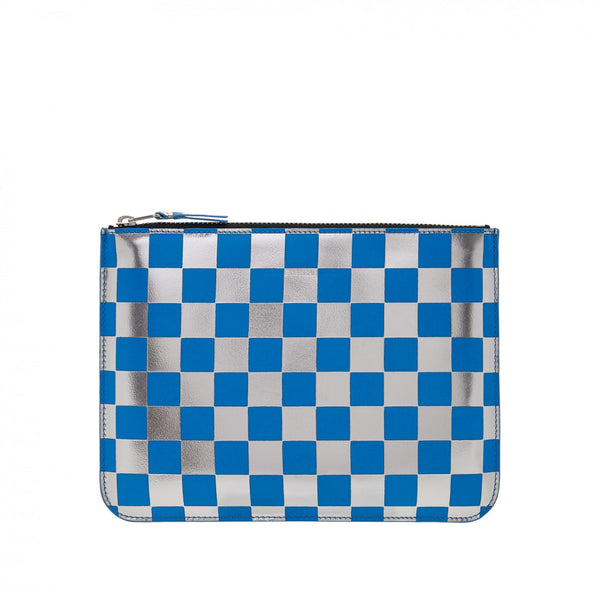 CDG Wallet_Cdg Wallet - Optical Group Zip Pouch - (Blue SA5100GB)_WALLETS