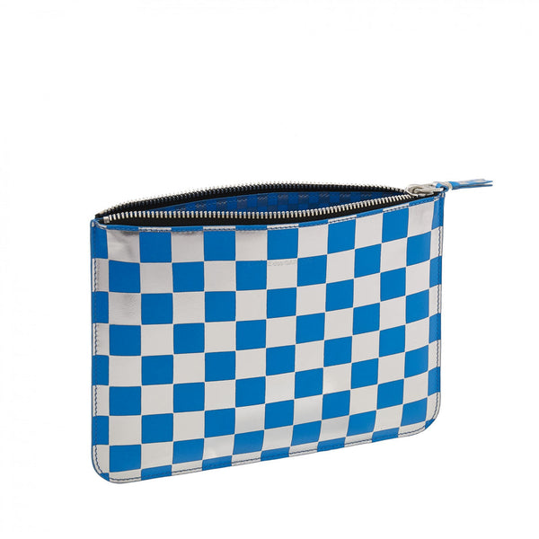CDG Wallet_Cdg Wallet - Optical Group Zip Pouch - (Blue SA5100GB)_WALLETS