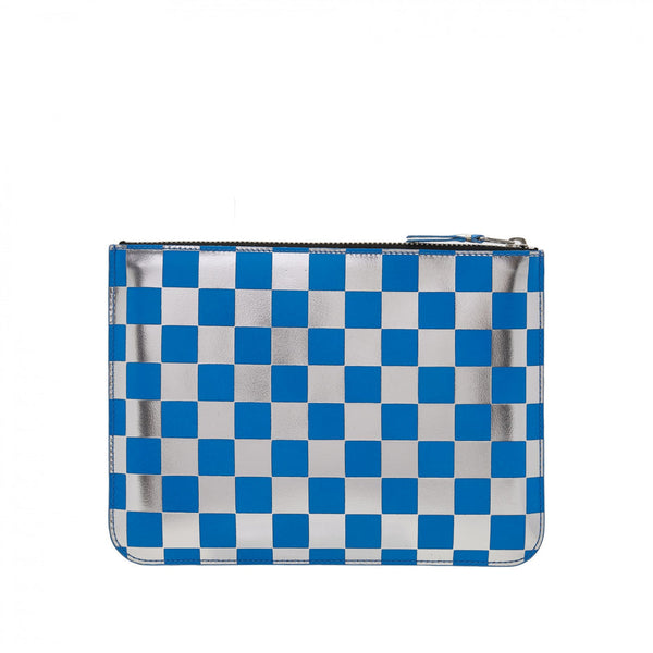 CDG Wallet_Cdg Wallet - Optical Group Zip Pouch - (Blue SA5100GB)_WALLETS