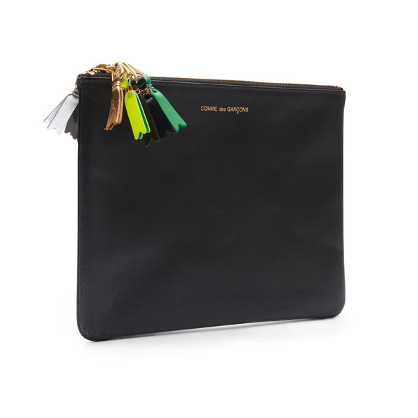 CDG Wallet_Cdg Wallet -  Zipper Pull Zip Pouch - (Black SA5100)_POUCHES