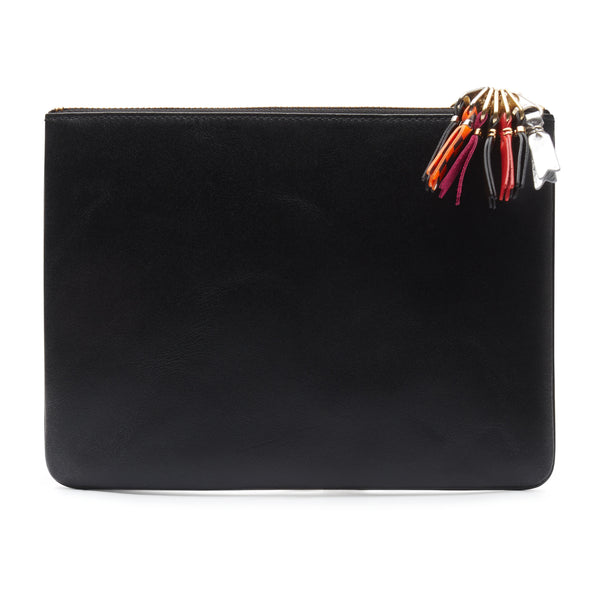 CDG Wallet_Cdg Wallet -  Zipper Pull Zip Pouch - (Black SA5100)_POUCHES