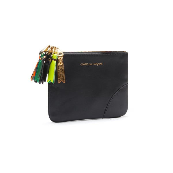 CDG Wallet_Cdg Wallet -  Zipper Pull Zip Pouch - (Black SA8100)_POUCHES