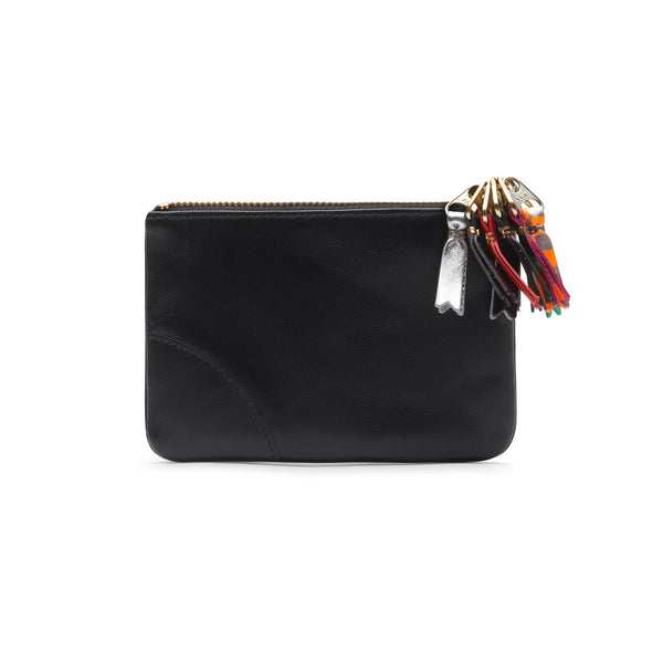 CDG Wallet_Cdg Wallet -  Zipper Pull Zip Pouch - (Black SA8100)_POUCHES