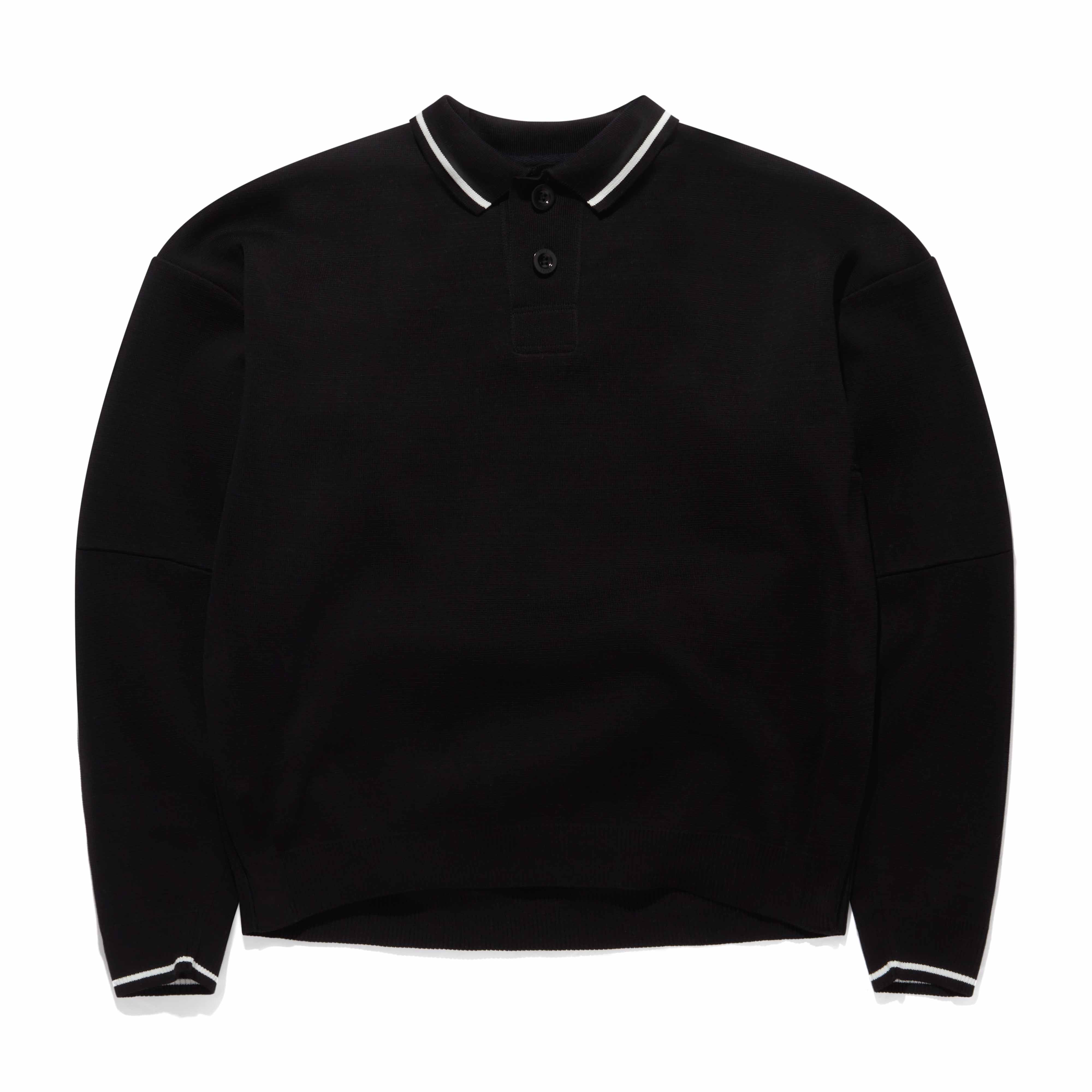 SACAI: Men's Milano Rib Knit Pullover (Black) | DSMS E-SHOP