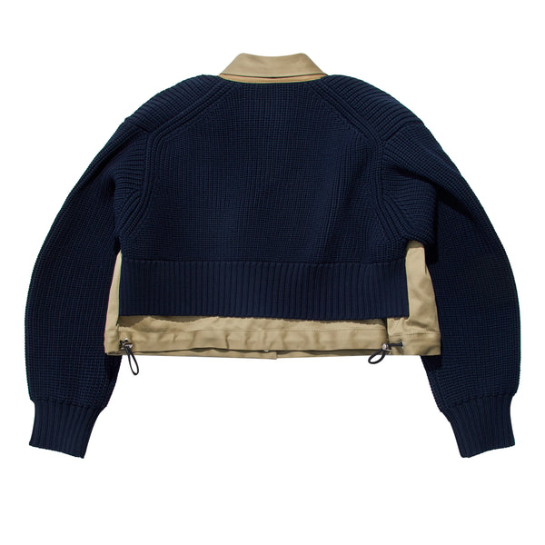Sacai_SACAI - Women's Cotton Chino Knit Blouson - (Beige)_BLOUSON