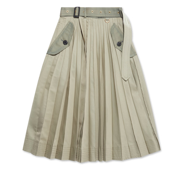 SACAI - Women's Cotton Gabardine Skirt - (Light Khaki)