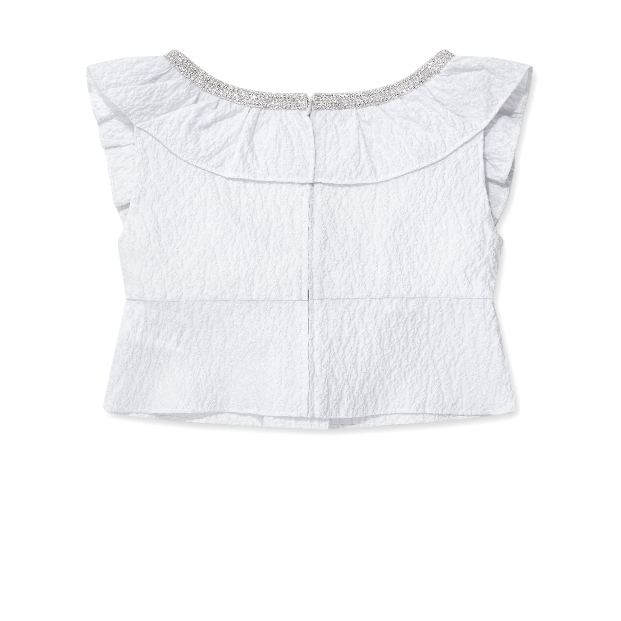 SHUSHU/TONG - Women's Ruffled Sleeveless Top - (White) view 2, Click to Zoom in