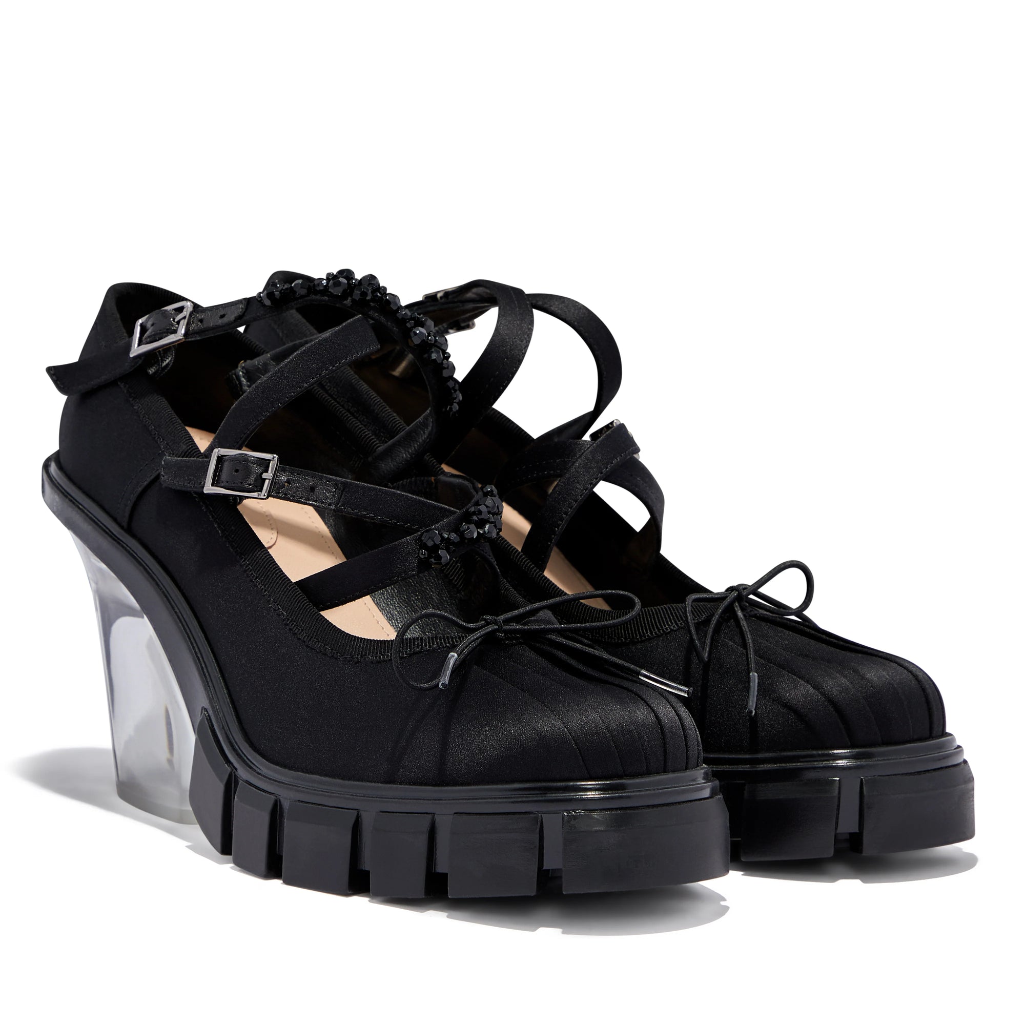 SIMONE ROCHA - Women's Criss-Cross Ballerina Heels - (Black) view 3, Click to Zoom in