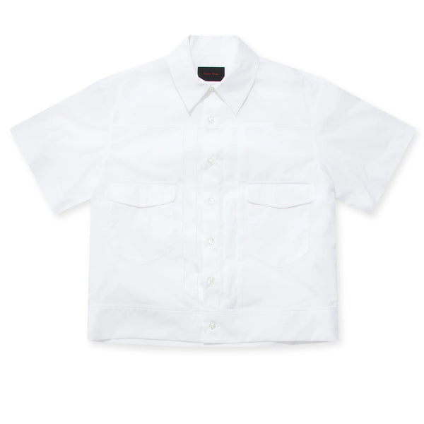 SIMONE ROCHA - Men's Cropped Short Sleeve Shirt - (White)