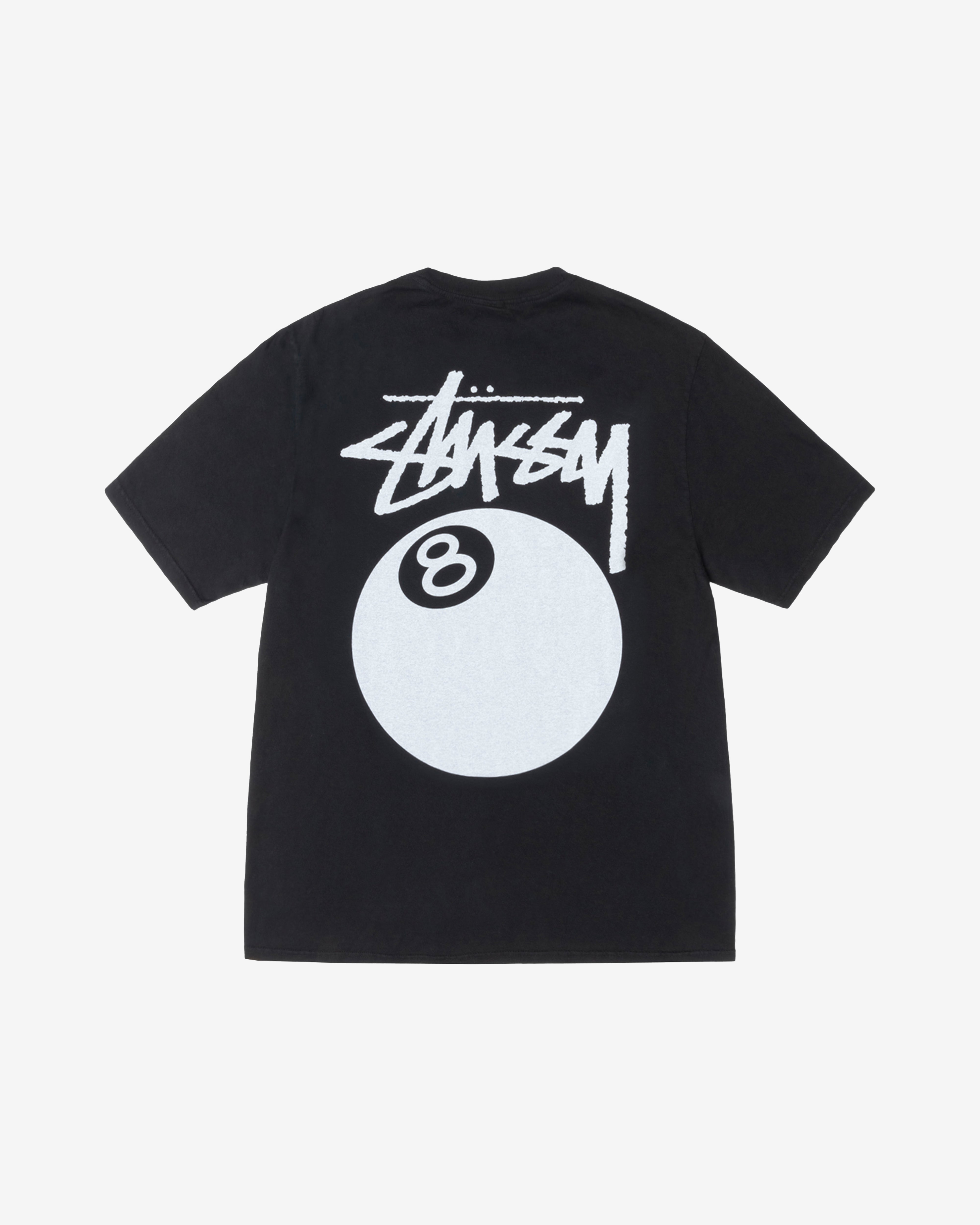 Stüssy: Men's 8 Ball Pigment Dyed T-Shirt (Black) | DSMS E-SHOP