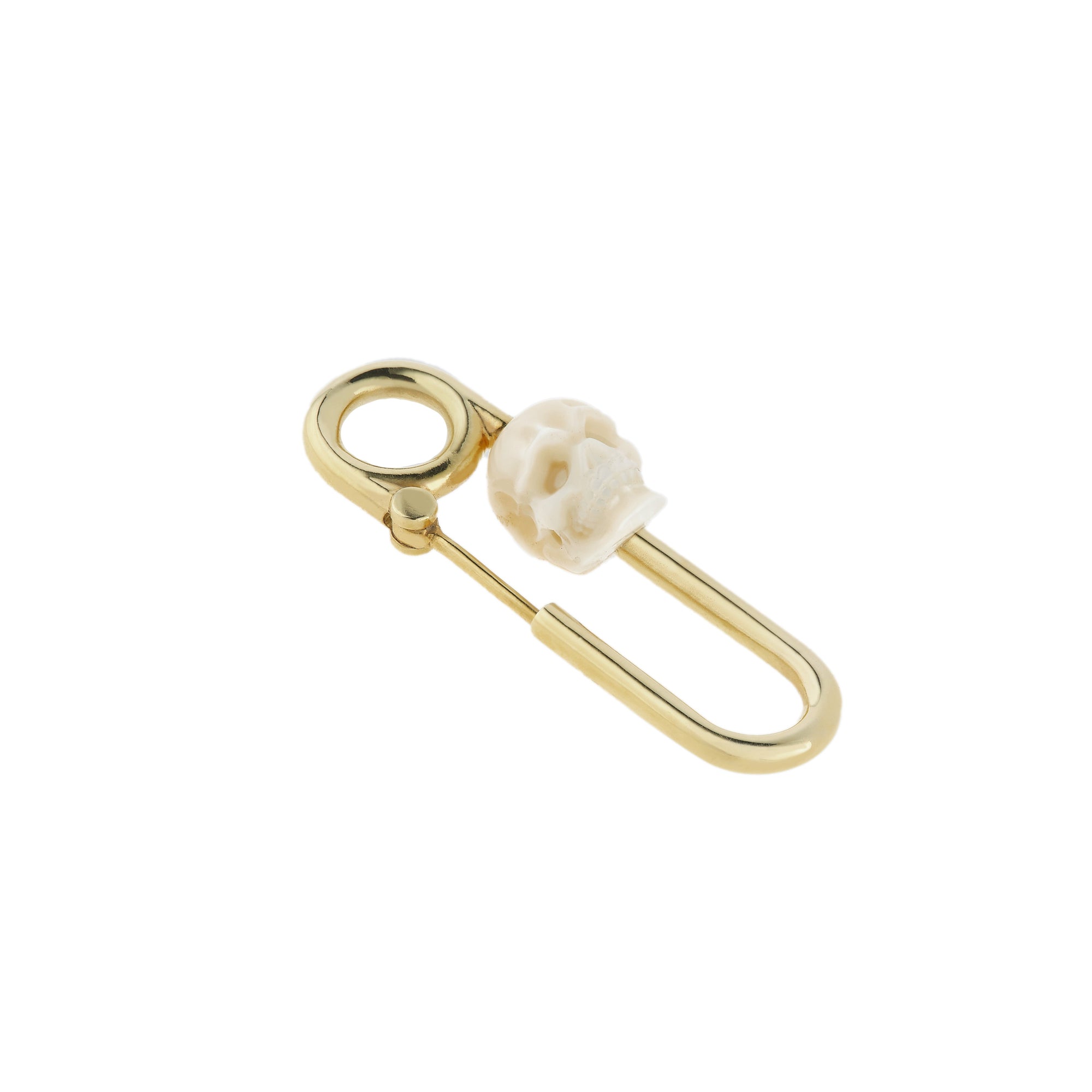 Hannah Martin x Applied Art Forms - Vanitas Safety Pin Earring - (Yellow Gold) view 2, Click to Zoom in
