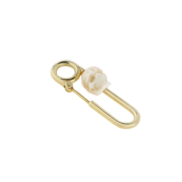 Hannah Martin_Hannah Martin x Applied Art Forms - Vanitas Safety Pin Earring - (Yellow Gold)_EARRINGS