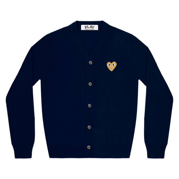 PLAY - Gold Heart Men's Cardigan - (N050)(Navy)