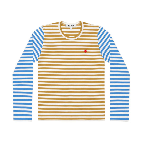 PLAY -  Bi-Colour Stripe T-Shirt - (T317)(T318)(Olive)