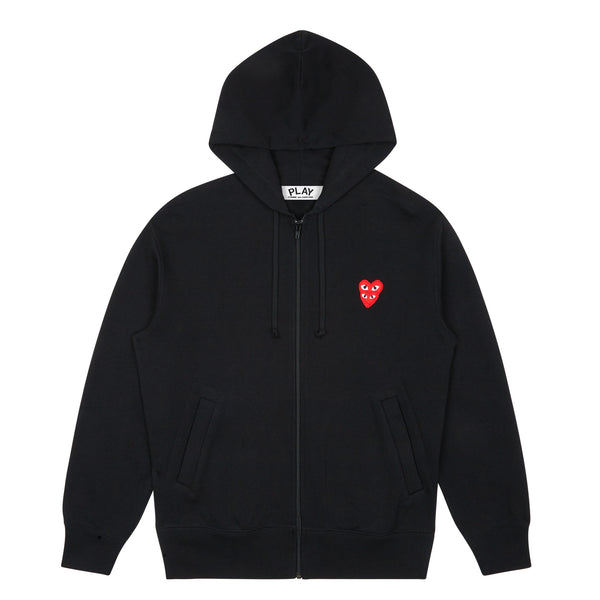 PLAY - Hooded Sweatshirt with Double Red Emblem Hoodie - (T293)(T294)(Black)