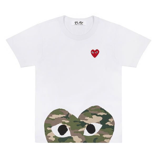 PLAY - Camouflage Peek-A-Boo Heart T-Shirt - (T243)(T244)(White)