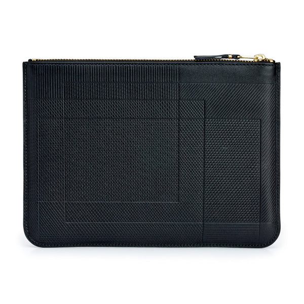 CDG Wallet_Cdg Wallet - Intersection Big Zip Pouch - (Black SA5100LS)_WALLETS