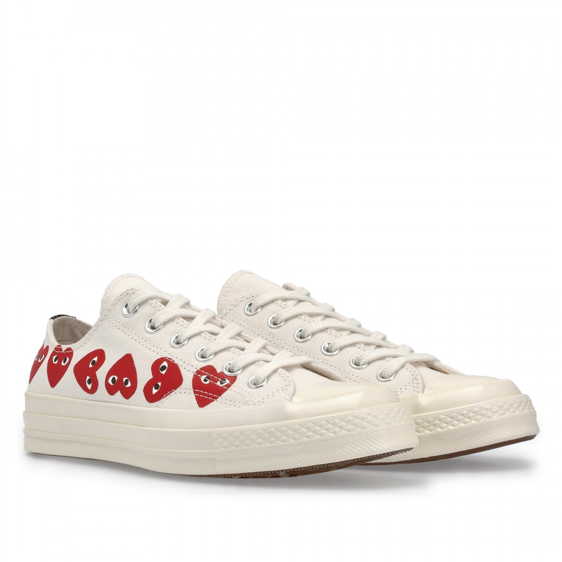 PLAY CONVERSE Multi Heart Chuck Taylor Low Top White Dover