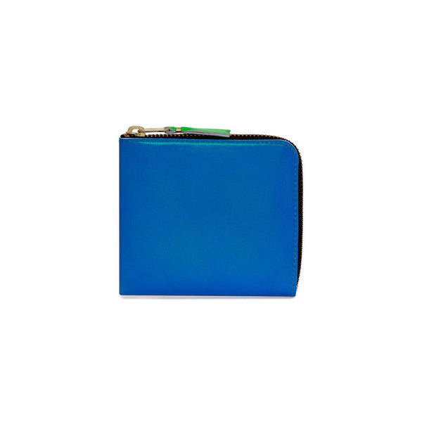 CDG WALLET - Super Fluo Zip Around Wallet - (Blue SA3100SF)