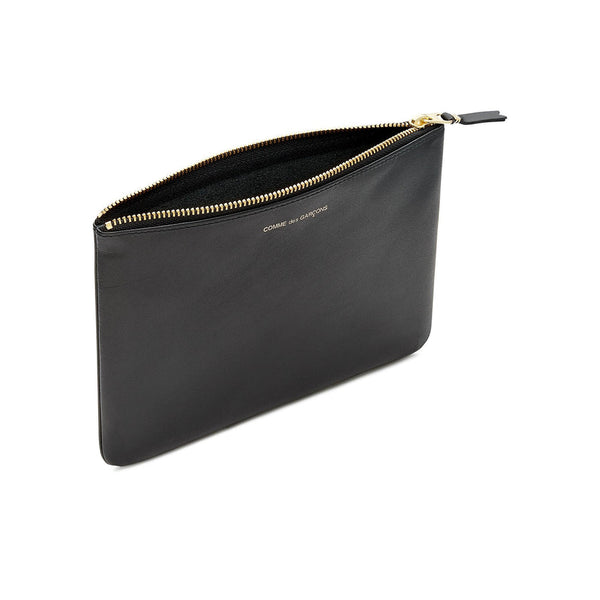 CDG Wallet_Cdg Wallet - Classic Leather Zip Pouch - (Black SA5100)_WALLETS