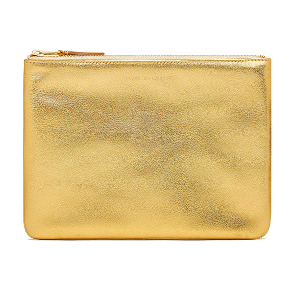 CDG WALLET - Gold And Silver Zip Pouch - (Gold SA5100G)