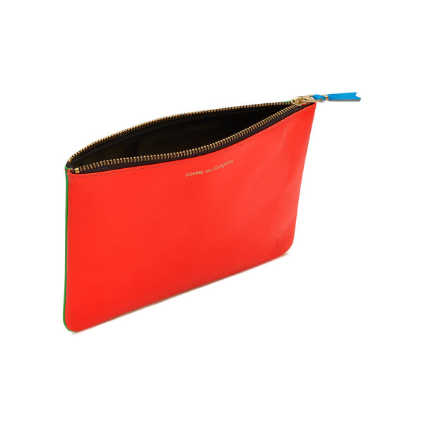 CDG Wallet_Cdg Wallet - Super Fluo Big Pouch - (Orange/Green SA5100SF)_POUCHES
