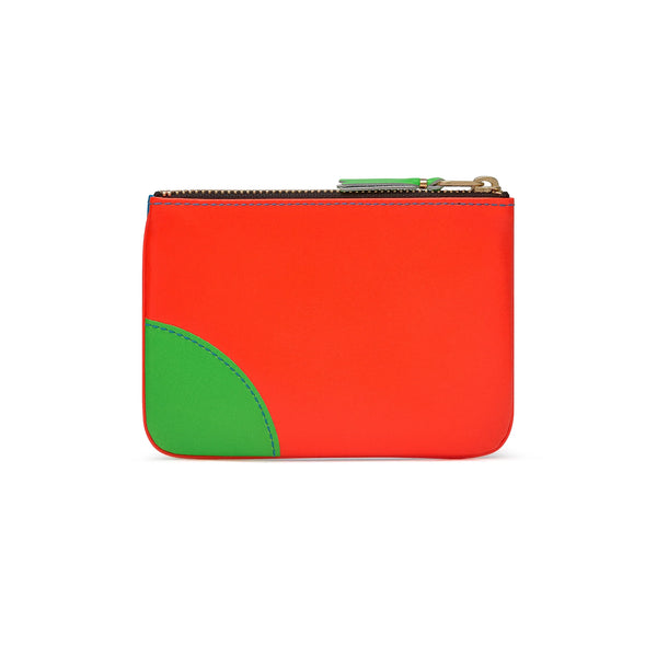 CDG Wallet_Cdg Wallet - Super Fluo Top Zip - (Orange/Blue SA8100SF)_WALLETS