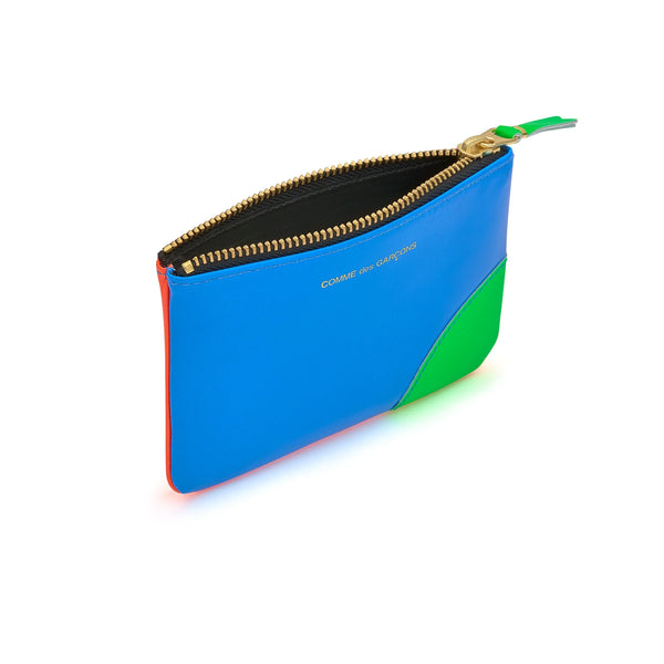 CDG Wallet_Cdg Wallet - Super Fluo Top Zip - (Orange/Blue SA8100SF)_WALLETS