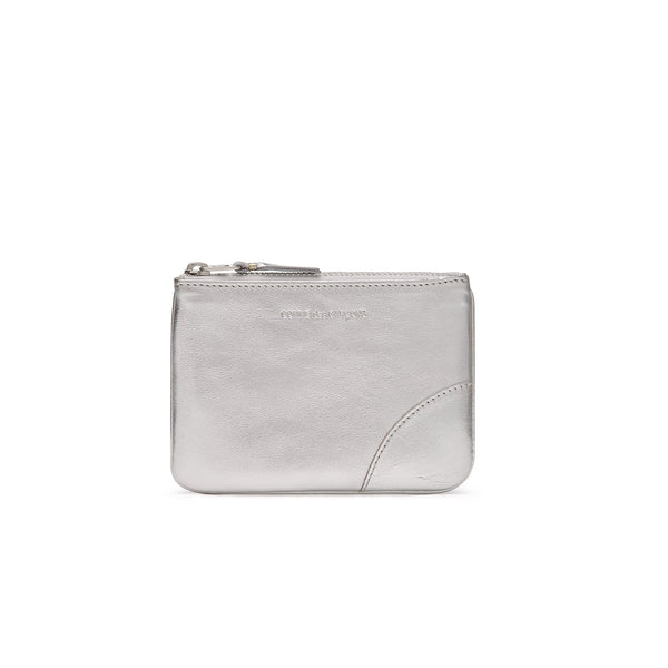CDG Wallet_Cdg Wallet - Gold And Silver Zip Pouch - (Silver SA8100G)_WALLETS