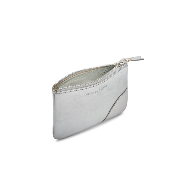 CDG Wallet_Cdg Wallet - Gold And Silver Zip Pouch - (Silver SA8100G)_WALLETS